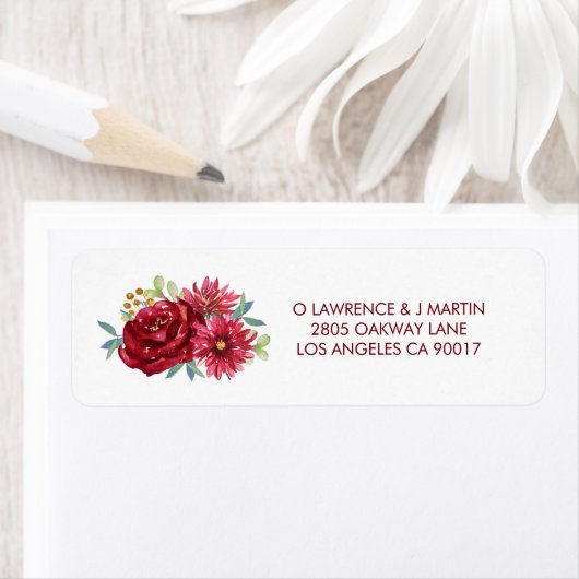 Burgundy Watercolor-Blume (Insitu)