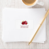 Burgundy Watercolor-Blume Adressaufkleber (Insitu)