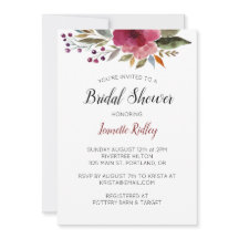 Burgundy Watercolor Blume Brautparty