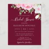 Burgundy Watercolor Brautparty laden (Vorderseite)