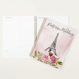 Burgundy Watercolor Eiffelturm Hochzeit Planer