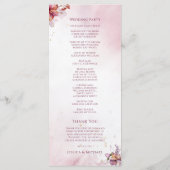 Burgundy Watercolor Fall Bouquet Elegante Hochzeit Programm (Rückseite)