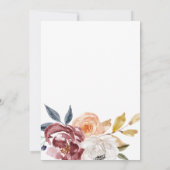 Burgundy Watercolor Floral | Baby Brunch Einladung (Rückseite)