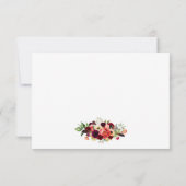 Burgundy Watercolor Floral Boho Wedding RSVP (Rückseite)
