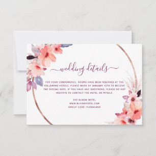 Burgundy Watercolor Floral Geometric Wedding Einladung