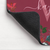 Burgundy Watercolor Floral Mousepad (Ecke)