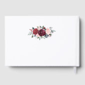 Burgundy watercolor floral rustic boho wedding gästebuch (Rückseite)