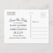 Burgundy Watercolor Floral Save the Date Postkarte (Rückseite)