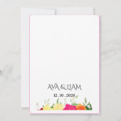 Burgundy Watercolor Floral Wedding Invitation Einladung (Rückseite)