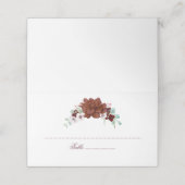 Burgundy Watercolor Floral Wedding Platzkarte (Außenseite Aufgefaltet)