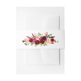 Burgundy Watercolor Florals, Feathers Bly Band