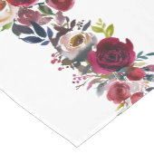 Burgundy Watercolor Florals Kurzer Tischläufer (Ecke)