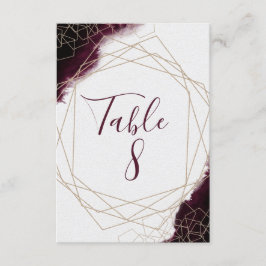 Burgundy Watercolor Gerahmte Hochzeiten Tischnumme Einladung