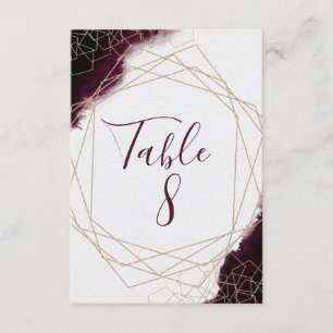 Burgundy Watercolor Gerahmte Hochzeiten Tischnumme Einladung