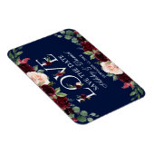 Burgundy Watercolor Liebe Blau Save the Date Magnet (Rechte Seite)