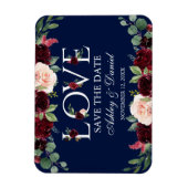 Burgundy Watercolor Liebe Blau Save the Date Magnet (Vertikal)