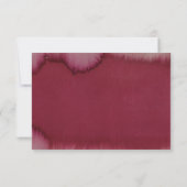 Burgundy Watercolor Paint Splash Wedding RSVP (Rückseite)