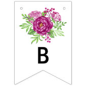 Burgundy Watercolor Peonies Brautparty Wimpelkette (Zweite Fahne)