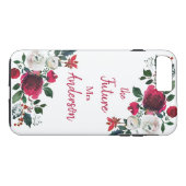 Burgundy Watercolor Rose Floral the Future Mrs. Case-Mate iPhone Hülle (Rückseite (Horizontal))