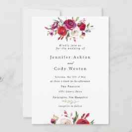 Burgundy Watercolor Rose Hochzeit Einladung