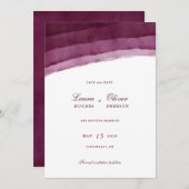 Burgundy Watercolor Save the Date (Vorne/Hinten)
