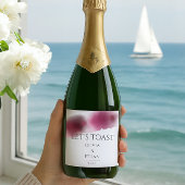 Burgundy Watercolor Wedding - Elegant Schaumweinetikett