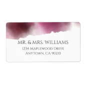 Burgundy Watercolor Wedding - Elegante Adresse (Vorne)