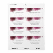 Burgundy Watercolor Wedding - Elegante Adresse (Vorne)