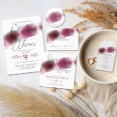 Burgundy Watercolor Wedding - Elegante Adresse
