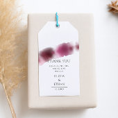 Burgundy Watercolor Wedding - Elegantes Script Geschenkanhänger