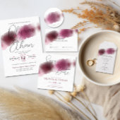 Burgundy Watercolor Wedding - Elegantes Script Geschenkanhänger