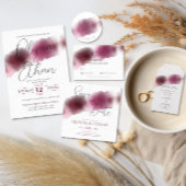 Burgundy Watercolor Wedding RSVP Enclosure Card