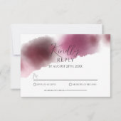 Burgundy Watercolor Wedding RSVP Enclosure Card (Vorderseite)