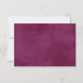 Burgundy Watercolor Wedding RSVP Karte (Rückseite)