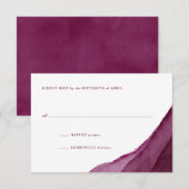 Burgundy Watercolor Wedding RSVP Karte (Vorne/Hinten)