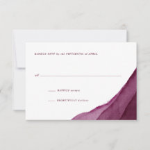 Burgundy Watercolor Wedding RSVP
