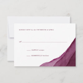 Burgundy Watercolor Wedding RSVP Karte