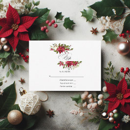 Burgundy Watercolor Weihnachtsfeier RSVP Karte