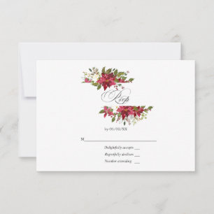 Burgundy Watercolor Weihnachtsfeier RSVP Karte
