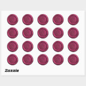 Burgundy Wax Siegel Vintage Custom Wedding Sticker (Blatt)