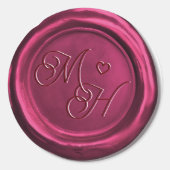 Burgundy Wax Siegel Vintage Custom Wedding Sticker (Vorderseite)