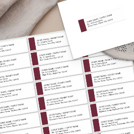 Burgundy Wedding 30 Guest Address Labels