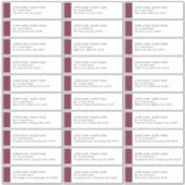 Burgundy Wedding 30 Guest Address Labels (Vorderseite)