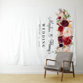 Burgundy Wedding Backdrop, Foto Booth Prop Wandteppich (Beispiel (Horizontal))