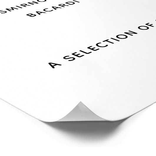 Burgundy Wedding Bar Menu Poster (Ecke)