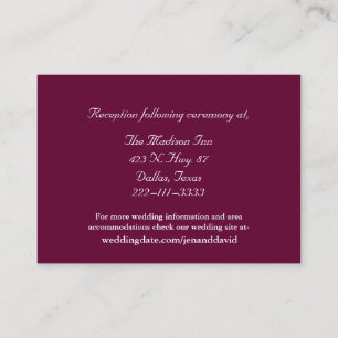 Burgundy Wedding Cards Begleitkarte