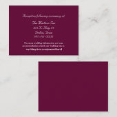 Burgundy Wedding Cards Begleitkarte (Vorne/Hinten)