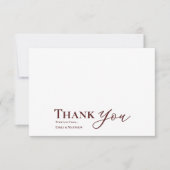 Burgundy Wedding Dankeschön-Karte für immer beginn (Vorderseite)