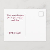 Burgundy Wedding Dankeschön Karten Elegantes Skrip (Rückseite)