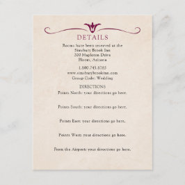 Burgundy Wedding Details Card Begleitkarte